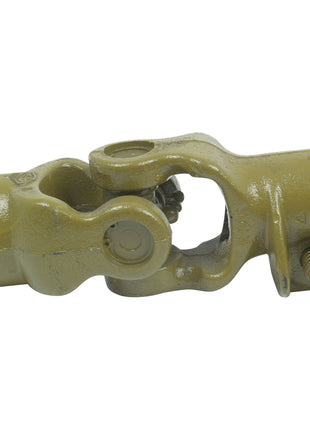 The Sparex PTO Coupling (U/J Size: 22 x 54.8mm), featuring U-shaped arms, a central pivot mechanism, and a yellowish-brown finish, is part of the PTO Series and includes a bore of 1 inch.