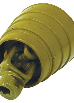 The PTO Wide Angle Joint from Sparex, featuring a 1 3/8''-6 spline and triangular profile (U/J Size: 32 x 76 & 27 x 94mm), is a yellow metal universal joint with visible internal gears that is compatible with the PTO Series. Sparex Part No. S.6647 (Ref: 24516).