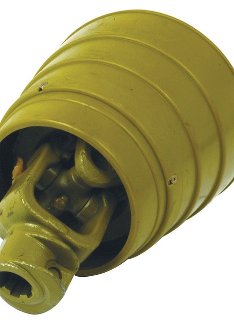 The PTO Wide Angle Joint from Sparex, featuring a 1 3/8''-6 spline and triangular profile (U/J Size: 32 x 76 & 27 x 94mm), is a yellow metal universal joint with visible internal gears that is compatible with the PTO Series. Sparex Part No. S.6647 (Ref: 24516).