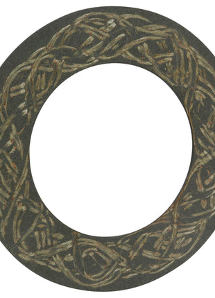 Circular wreath of intertwined twigs with a hollow center on a plain background, resembling the PTO Friction Disc Only (Sparex Part No.S.6677) by Sparex with a 140mm outer diameter and an 85mm inner diameter.