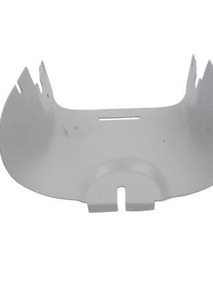 The PTO Guard by Sparex, part number S.67589, is a white plastic component featuring a rounded shape with several slots and cutouts, commonly utilized in Ford or New Holland machinery.