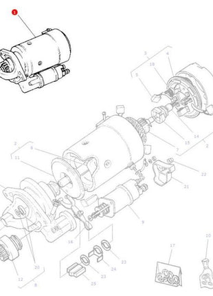 Massey Ferguson - Starter Motor - 3581576M3 - Farming Parts