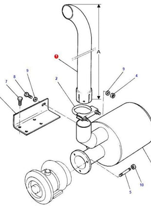 Massey Ferguson - Exhaust System Tube - 3619470M3 - Farming Parts