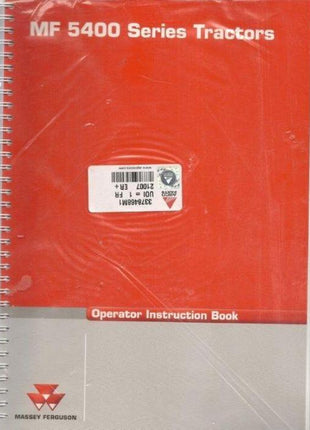 Massey Ferguson - 5400 Series Operators Manual - 3378468M2 - Farming Parts