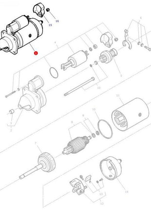 Massey Ferguson - Starter Motor - 3821818M94 - Farming Parts