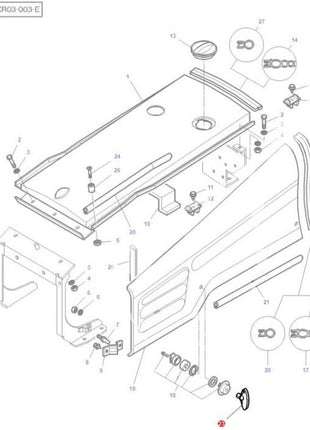 Massey Ferguson - Hexagonal Hood Key - 3813582M1 - Farming Parts