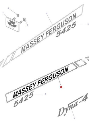 Massey Ferguson - 5445 R/H Decal - 4272558M2 - Farming Parts