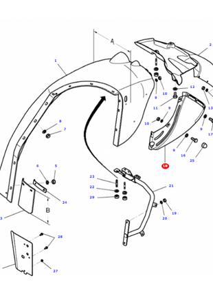 Massey Ferguson - Left Hand Protection - ACW2075750 / 4278075M2 - Farming Parts