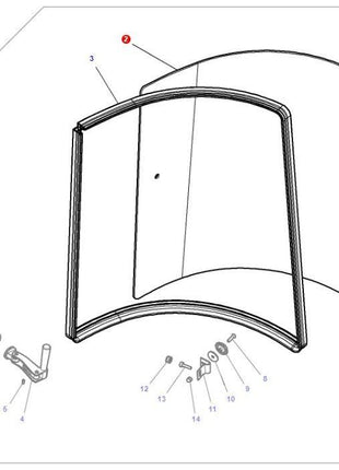 Massey Ferguson - Side Window R/H - 3902131M1 - Farming Parts