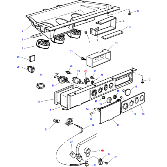 Massey Ferguson - Tractor Cab - Heater Lever - 3902211M1 - Farming Parts