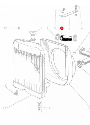 Massey Ferguson - Top Radiator Hose - 1869514M1 - Farming Parts