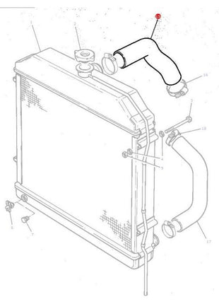 Massey Ferguson - Top Radiator Hose - 3596204M1 - Farming Parts