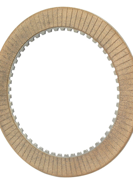 The Clutch Plate - Friction - S.73184 by Sparex is a circular, metallic friction plate with fine grooves and internal spline teeth around the inner edge, made from a composite material, and is used in mechanical systems for torque transfer.