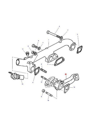 Massey Ferguson - Exhaust Manifold - 736206M1 - 733206M1 - Farming Parts