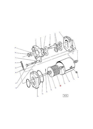 Exploded diagram of the Massey Ferguson steering element, part numbers 1883318M1 and 1883318M2 by AGCO, showing the internal components including the rotor, stator, bearings, and bolts, all labeled with reference numbers. Ideal for those working on Massey Ferguson 100 Series tractor models.