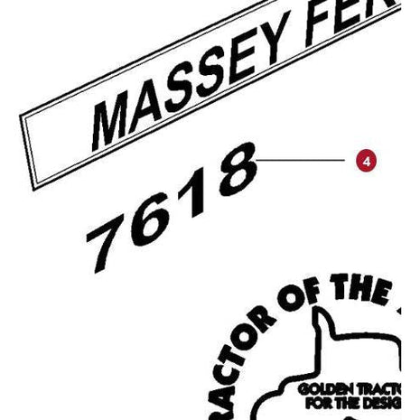 Massey Ferguson - Decal 7618 - 4375082M1 - Massey Tractor Parts