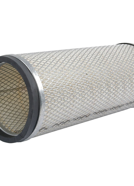 The Sparex Air Filter - Inner (Sparex Part No.S.76272) features a cylindrical design with a metallic mesh exterior and rubber ends, engineered to remove particulates from air intake systems in Case IH and Massey Ferguson equipment.