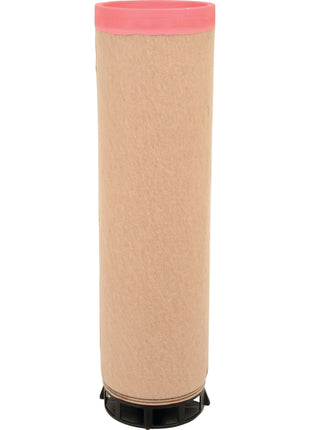 A cylindrical Sparex air filter (Air Filter - Inner - AF26396 | Sparex Part No. S.76827) features a pink top and black base, with the body covered in beige material, making it ideal for AGROTRON applications.