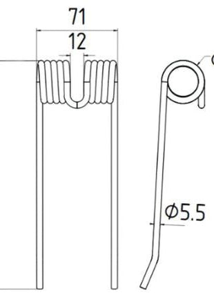 Pick-Up Haytine - - -  Length:204mm, Width:71mm,⌀5.5mm - Replacement for Rivierre Casalis, Vicon, Massey Ferguson, PZ
 - S.78969 - Farming Parts