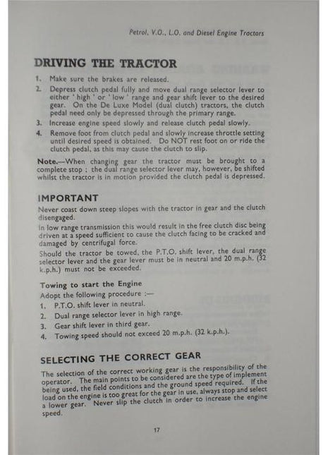 Massey Tractor Parts - FE35 Tractor with petrol, TVO or 23c diesel Operators Instruction Book - 819046M1 - Massey Tractor Parts
