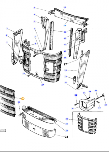 Massey Ferguson - Grille Gate - 961041M91 - Farming Parts