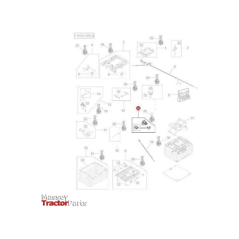 Massey Ferguson Actuation - F312500030130 | OEM | Massey Ferguson parts | Replacement Parts-Massey Ferguson-Cabin & Body Panels,Farming Parts,Seat Components,Seats & Covers,Tractor Parts