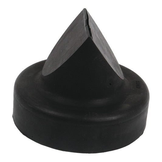 The Sparex Air Cleaner Dust Valve (Part No. S.75832) is a black, cone-shaped rubber stopper with a circular base, commonly used to plug or seal openings in various equipment, including Massey Ferguson and John Deere machinery.