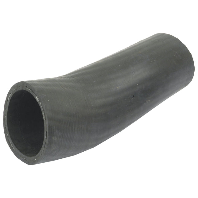 A black, rubber air cleaner hose section with one slightly tapered end lies on a white surface—a perfect fit for your Massey Ferguson machinery. Get the Sparex Air Cleaner Hose, Part No.S.41529, for a precise and reliable replacement.