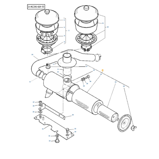 Air Filter Housing - 3595497M91 - Massey Tractor Parts