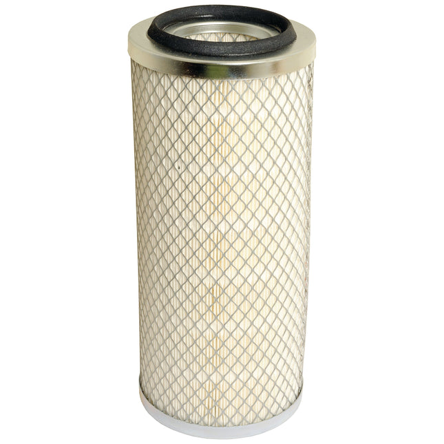The Air Filter - Outer (Sparex Part No. S.76259) features a cylindrical design with a metal mesh casing and a rubber seal on one end, making it compatible with Sparex (Agrifilter) systems for Case IH / International Harvester machinery.