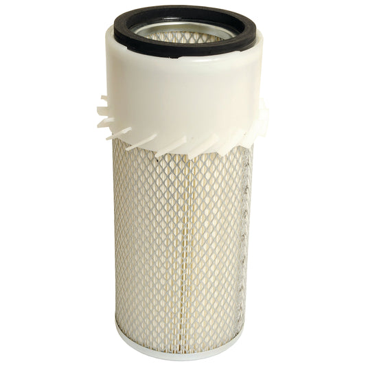 Air Filter - Outer (Sparex Part No. S.76335) by Sparex, cylindrical design with a metal mesh exterior, a plastic top section, and a rubber gasket, compatible with Ford / New Holland 470.