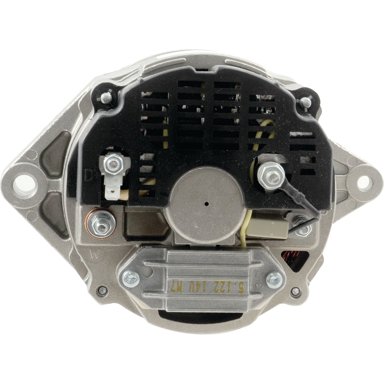 A close-up view of the Sparex Alternator (Mahle) - 14V, 65 Amps | Sparex Part No.S.35968, showcasing the visible pulley, electrical connections, and mounting points with the front side facing the viewer.