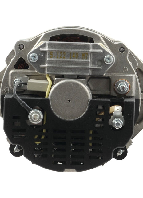 A close-up view of the Sparex Alternator (Mahle) - 14V, 65 Amps | Sparex Part No.S.36158, featuring the front housing, electrical connections, and a double groove pulley.