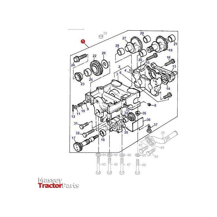 Exploded diagram of Massey Ferguson tractor engine components with labels and numbered parts. The image is titled "Massey Ferguson - Balancer Unit - 4226918M91" by AGCO at the bottom left corner.