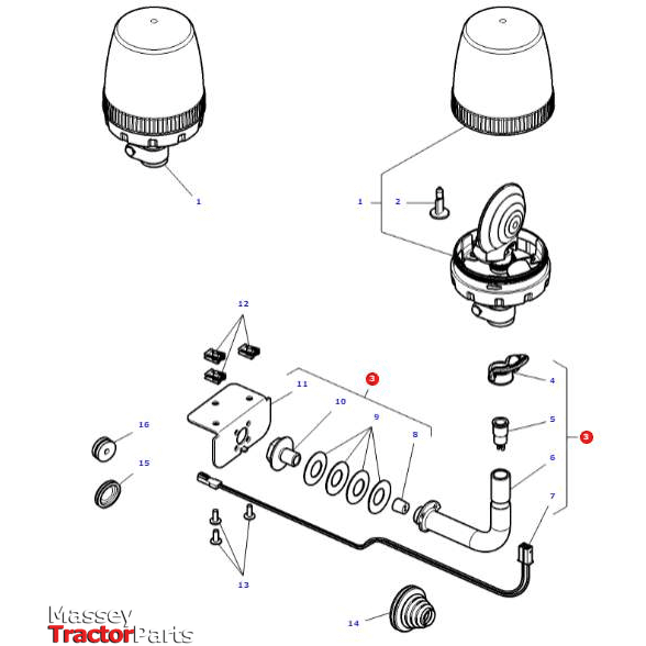 Massey Ferguson Beacon Bracket - 4353742M93 | OEM | Massey Ferguson parts | Vehicle Lighting-Massey Ferguson-Beacons & Accessories,Beacons & Warning Lights,Brackets,Farming Parts,Lighting & Electrical Accessories,Posts & Connectors,Tractor Parts,Vehicle Lighting