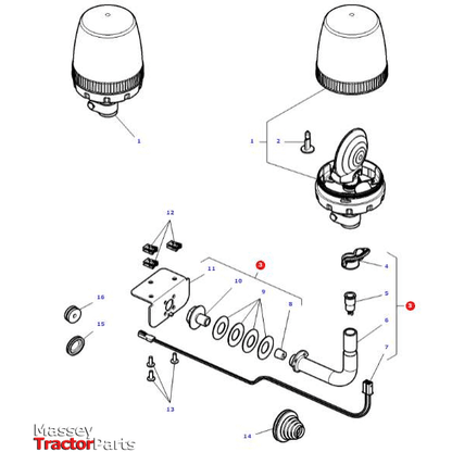 Massey Ferguson Beacon Bracket - 4353742M93 | OEM | Massey Ferguson parts | Vehicle Lighting-Massey Ferguson-Beacons & Accessories,Beacons & Warning Lights,Brackets,Farming Parts,Lighting & Electrical Accessories,Posts & Connectors,Tractor Parts,Vehicle Lighting