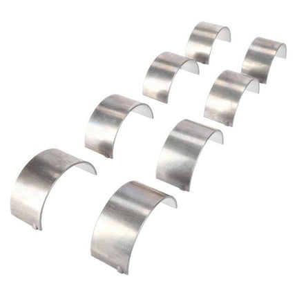 For perfect replacement Standard Shell Bearings for your Massey Ferguson tractor, consider the AGCO Massey Ferguson Bearing Kit Conrod - 736950M91, which includes eight metal semi-circular bearing shells arranged in two rows.