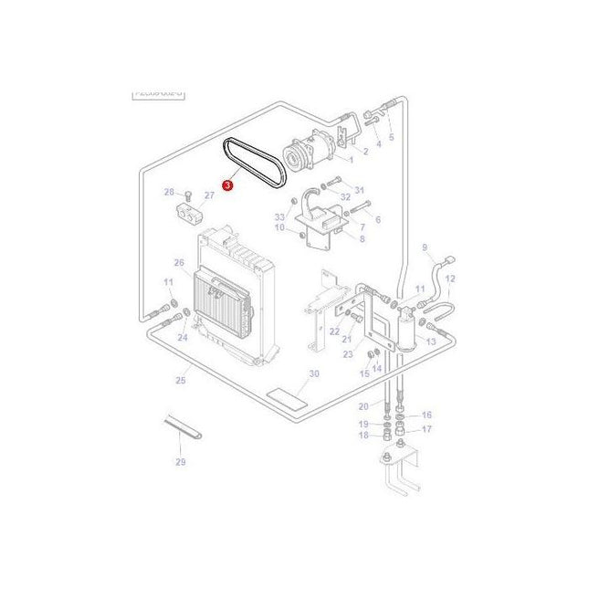 Belt Air Conditioner - 3582952M1 - Massey Tractor Parts