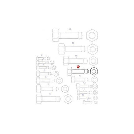 Bolt 5/8x1.1/2 unc - 353726X1 - Massey Tractor Parts