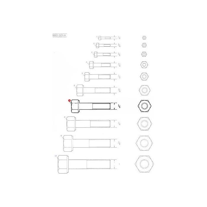 Bolt 5/8x2.3/8 unc - 354286X1 - Massey Tractor Parts