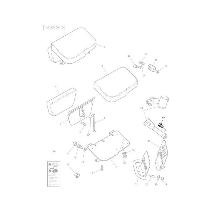 Bolt 7/16 x 7/8 UNF - 353558X1 - Massey Tractor Parts