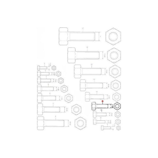 Bolt 7/16x1.1/2 unc - 353699X1 - Massey Tractor Parts