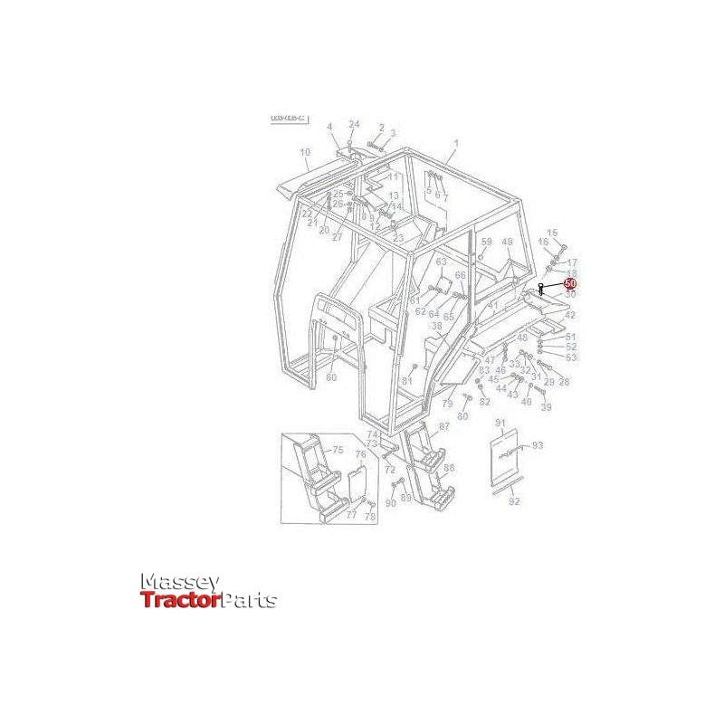 Massey Ferguson Bolt M8x19 Cup HD - 3476101M1 | OEM | Massey Ferguson parts | Cab Interior-Massey Ferguson-Bolts,Bolts & Set Screws,Cab Mounts,Cabin & Body Panels,Farming Parts,Metric,Nuts,Screws & Fasteners,Towing & Fasteners,Tractor Body,Tractor Parts,UNC,UNF