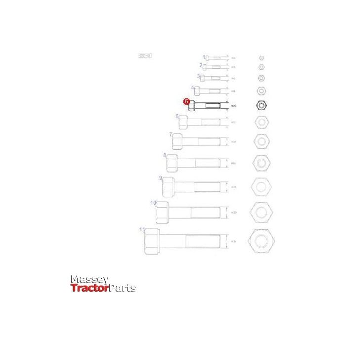 Bolt M10x100 - 339269X1 - Massey Tractor Parts