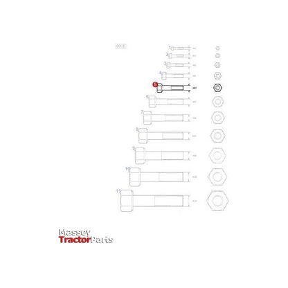Bolt M10x100 - 339269X1 - Massey Tractor Parts