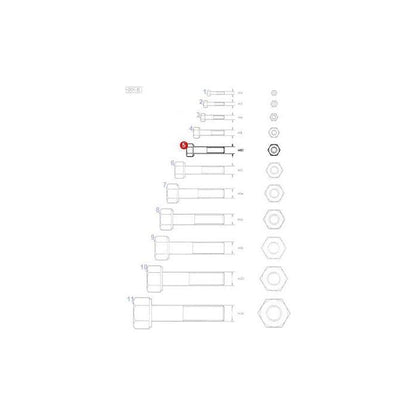 Bolt M10x130 - 1442487X1 - Massey Tractor Parts