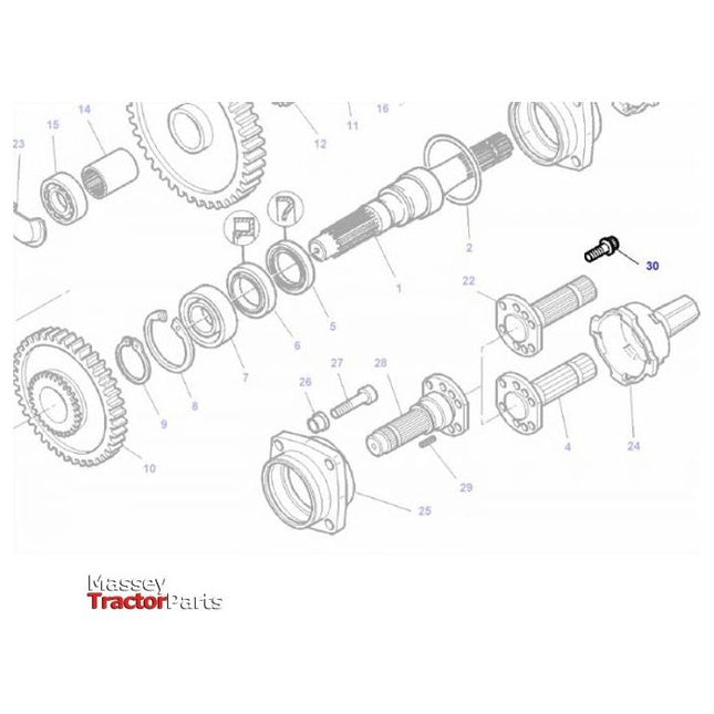 Bolt M10x20 Torx Head - 3009775X1 - Massey Tractor Parts