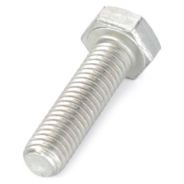 A close-up image of the AGCO Massey Ferguson - Bolt M8x20 - 339337X1, showcasing its threaded body and hexagonal head, viewed at a slight angle.