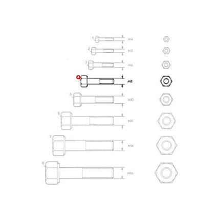 Bolt M8x20 - 339337X1 - Massey Tractor Parts