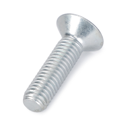 Close-up image of a metallic screw with a flat, countersunk head, and threaded shaft, specifically the AGCO Massey Ferguson Bolt M8x25 10.9 - 3009442X1, commonly used in the Massey Ferguson 600 Series tractor parts.